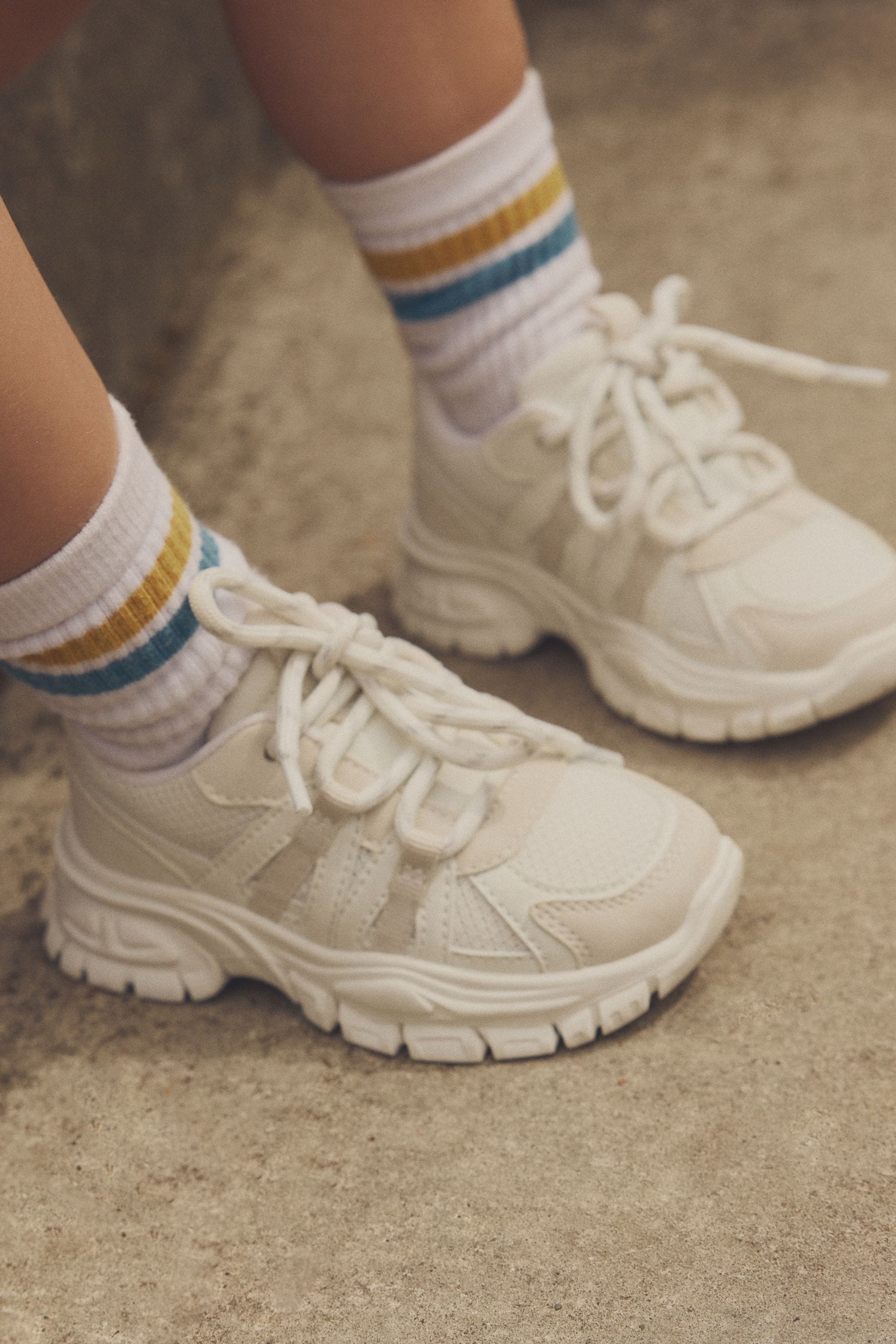 All white chunky trainers deals