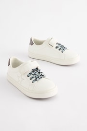 White Standard Fit (F) Elastic Lace Trainers - Image 5 of 8