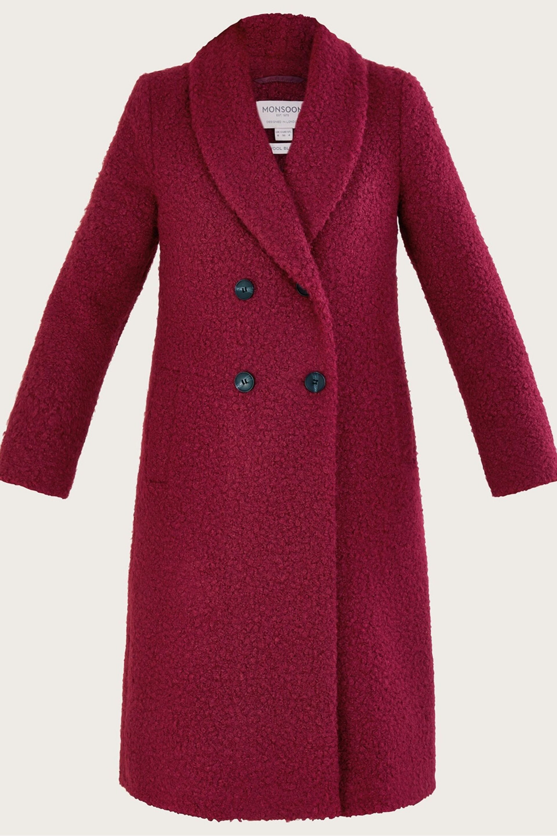 Monsoon Red Bobbie Bouclé Coat - Image 5 of 6