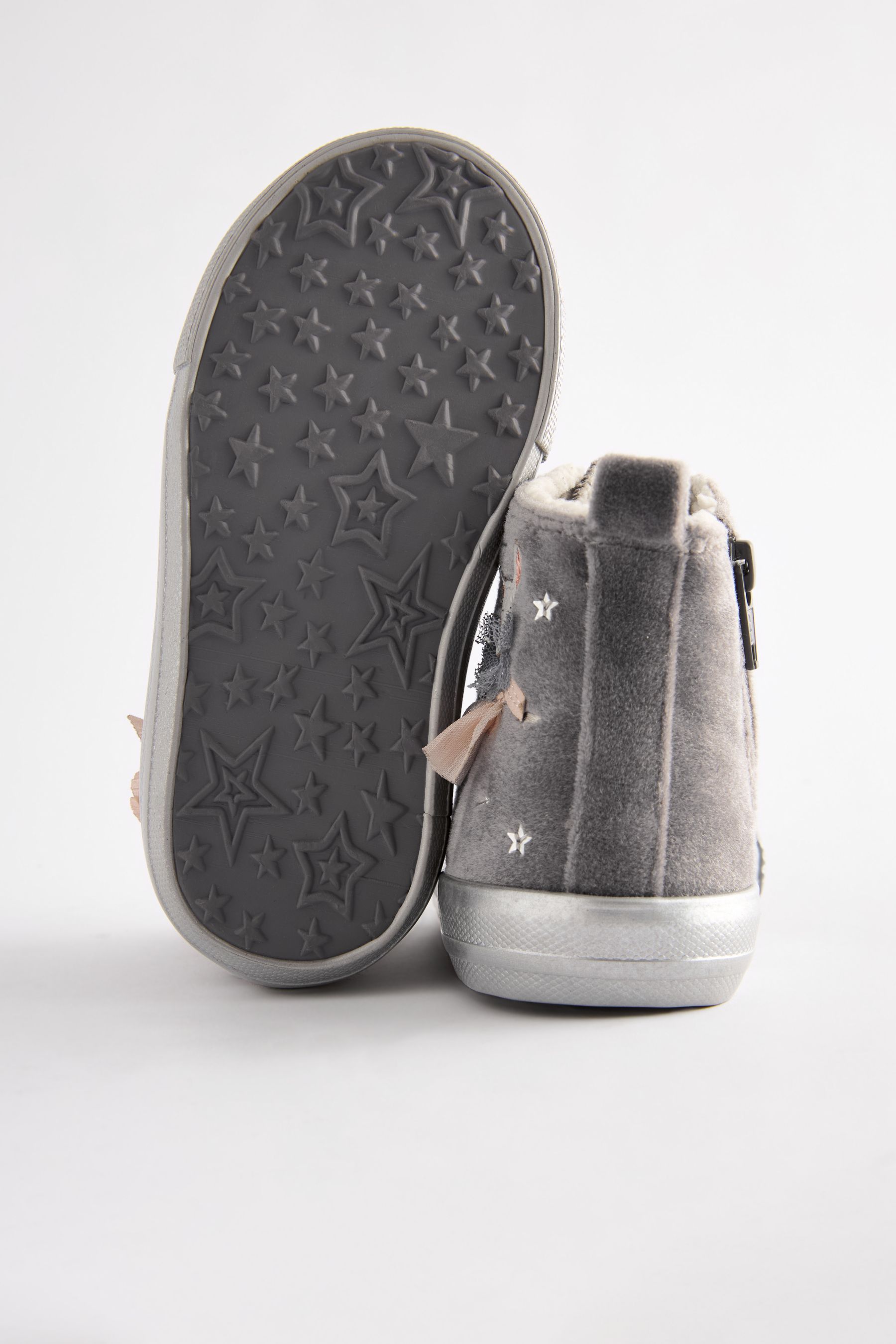 Grey velvet trainers deals