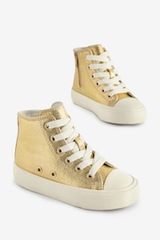 Gold Metallic Standard Fit (F) Chunky High Top Trainers - Image 5 of 8