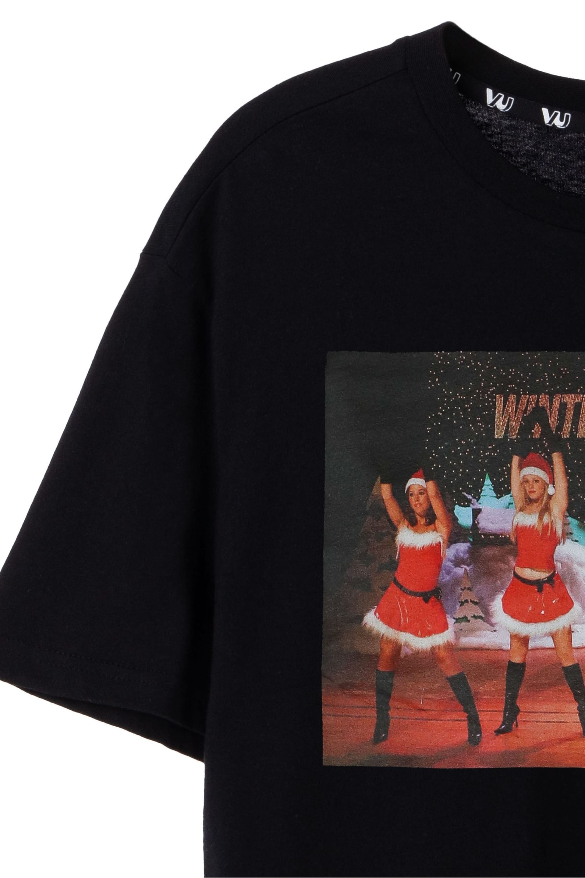 Vanilla Underground Black Mean Girls Ladies Xmas T-Shirt - Image 3 of 5