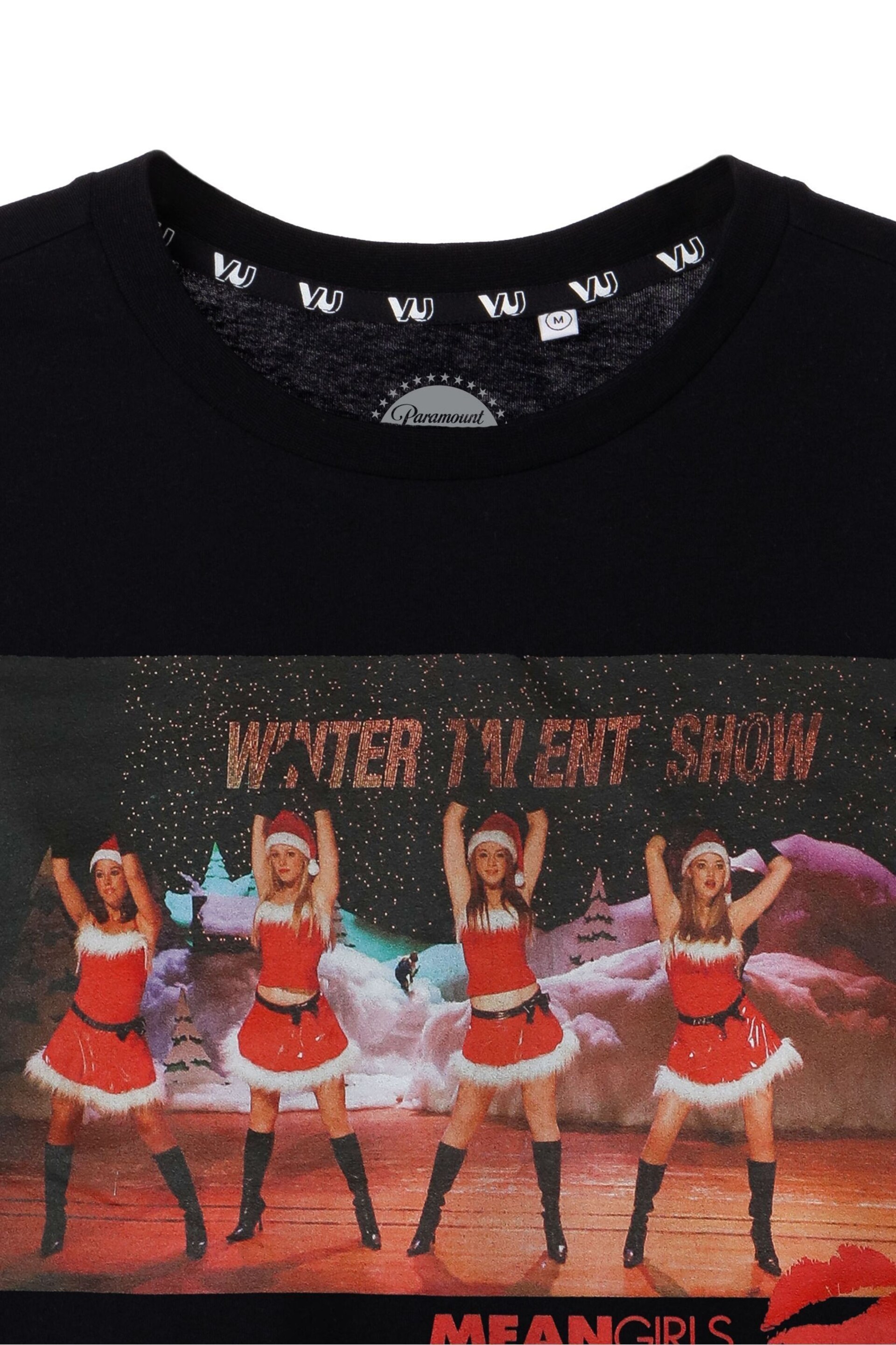 Vanilla Underground Black Mean Girls Ladies Xmas T-Shirt - Image 4 of 5