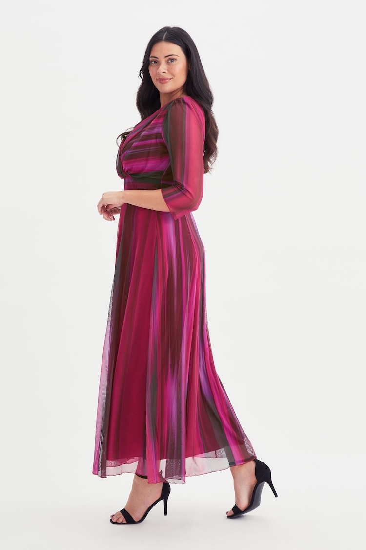 Scarlett & Jo Red Verity Ikat Print Maxi Gown - Image 2 of 4