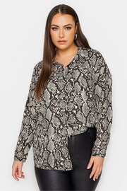 Yours Curve Grey Snake Shirt - Image 1 of 4