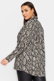 Yours Curve Grey Snake Shirt - Image 2 of 4