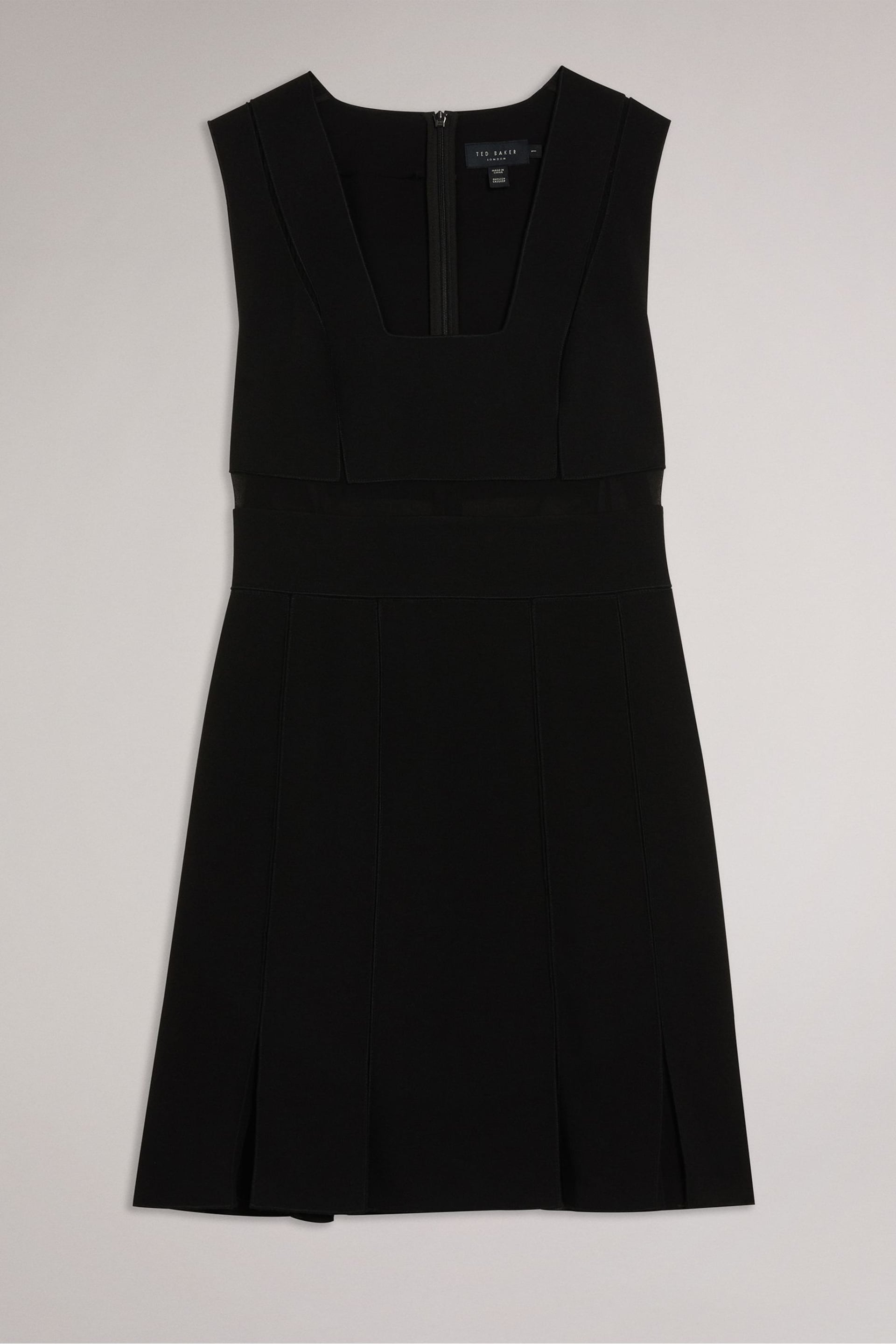 Ted Baker Black Mini Ellinia Shift Dress With Panelling - Image 6 of 6