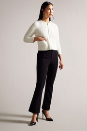 Ted Baker White Ulee Jacquard Check Knitted Cardigan - Image 3 of 6