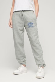 Superdry Grey/White Athletic College Logo Joggers - Image 1 of 4