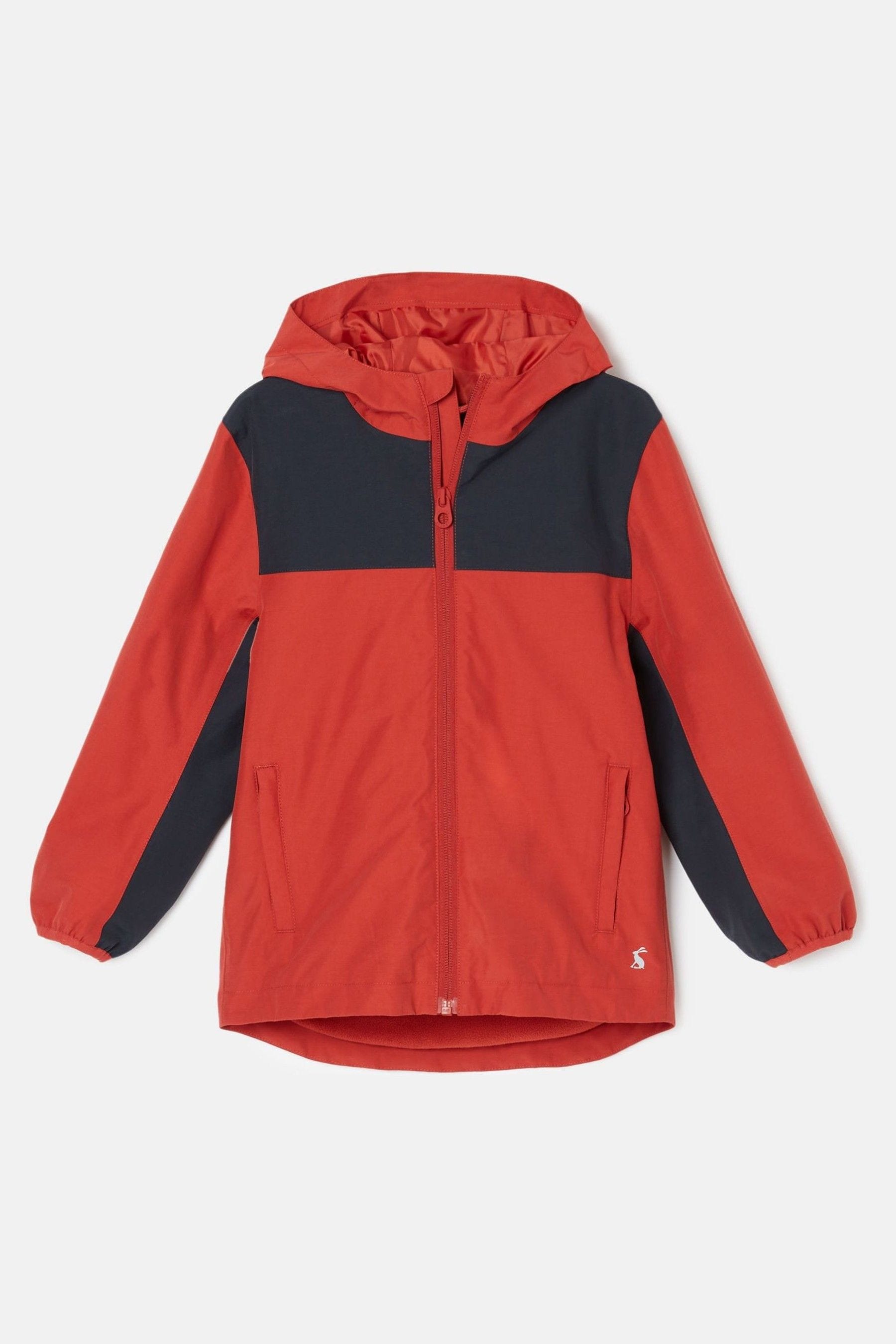 Buy Joules Kids Ayston Orange Colourblock Waterproof Fleece Lined Raincoat from Next Luxembourg