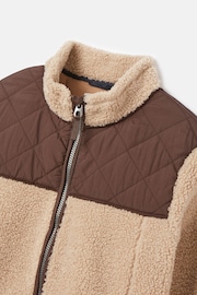 Joules Eddington Brown & Natural Zip Through Fleece Jacket - Image 2 of 6