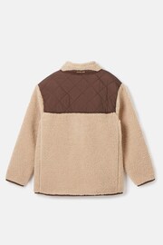 Joules Kids' Eddington Brown & Natural Zip Through Fleece costine Jacket - Image 3 of 6