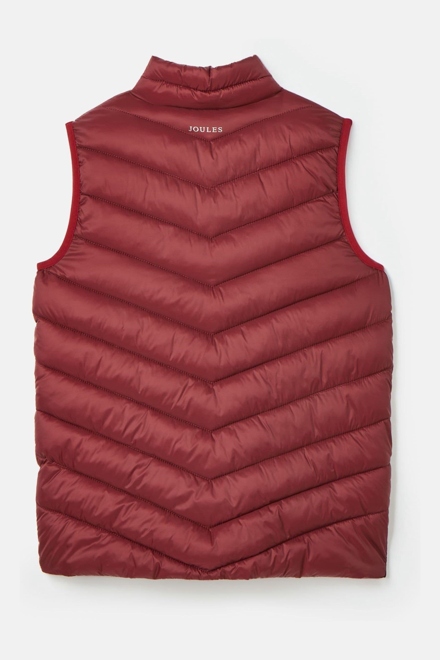 Joules Kids Crofton Burgundy Red Showerproof Quilted Gilet