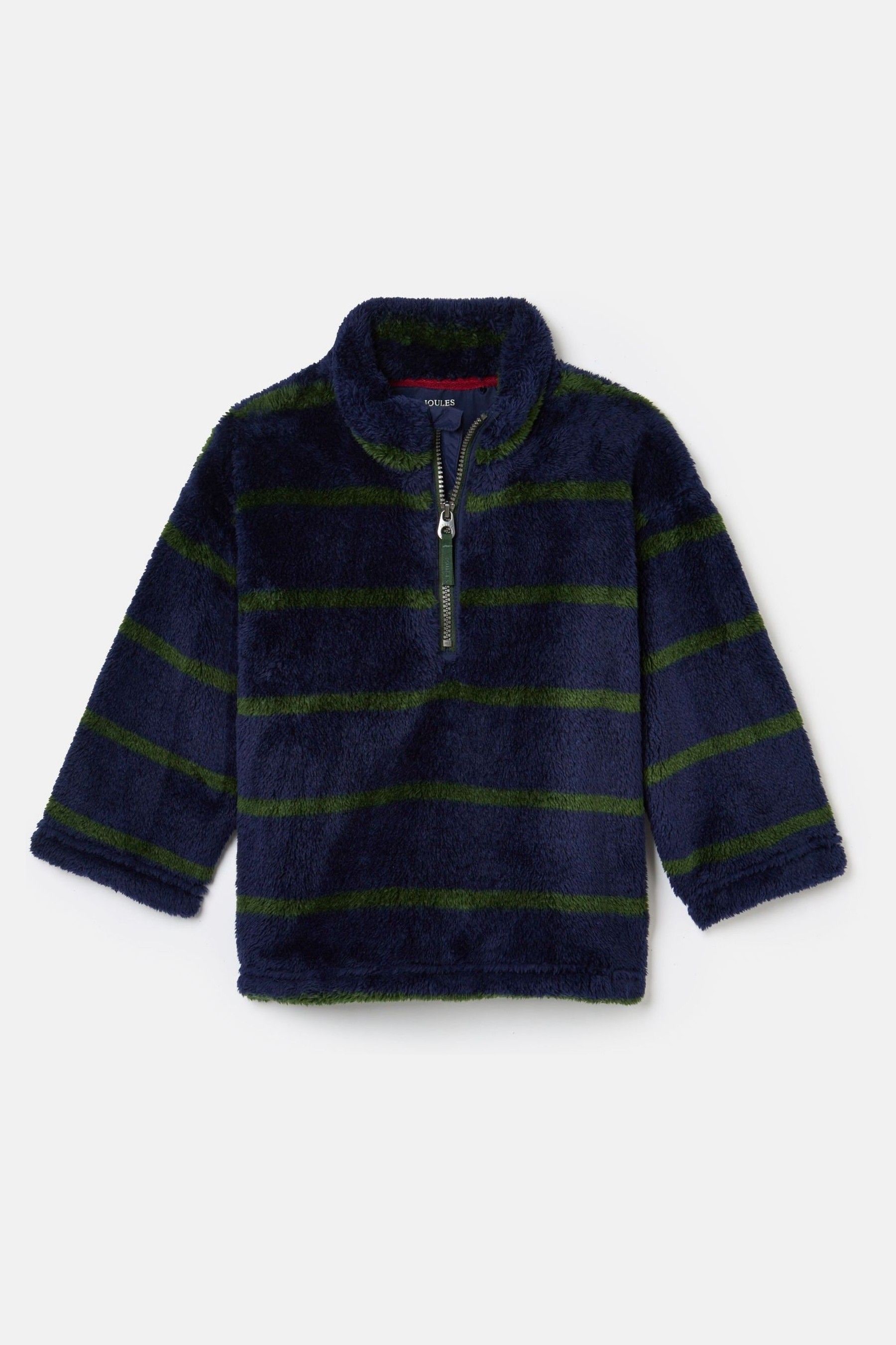 Buy Joules Boys Woozle Navy Green Stripe Half Zip Borg Fleece from Next USA