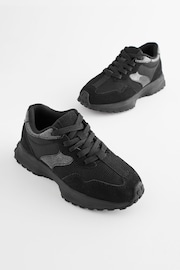 Black School Lace-Up Chunky Trainers - Image 1 of 7