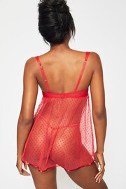 Ann Summers Red Unwrap Me Luxe Diamante Babydoll & Thong Set - Image 2 of 4