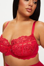 Ann Summers Red The Icon Sequin Non Pad Fuller Bust Balcony Bra - Image 4 of 5