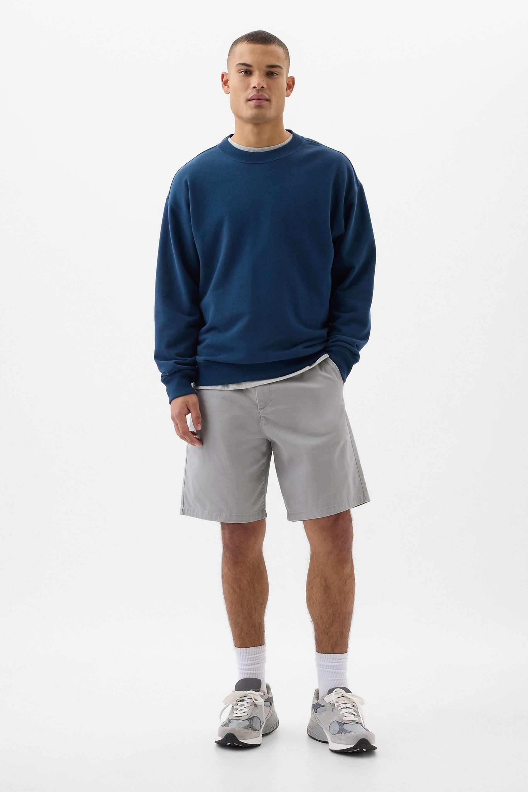 Buy Gap Grey Long Length 9 Chino Shorts from Next Luxembourg