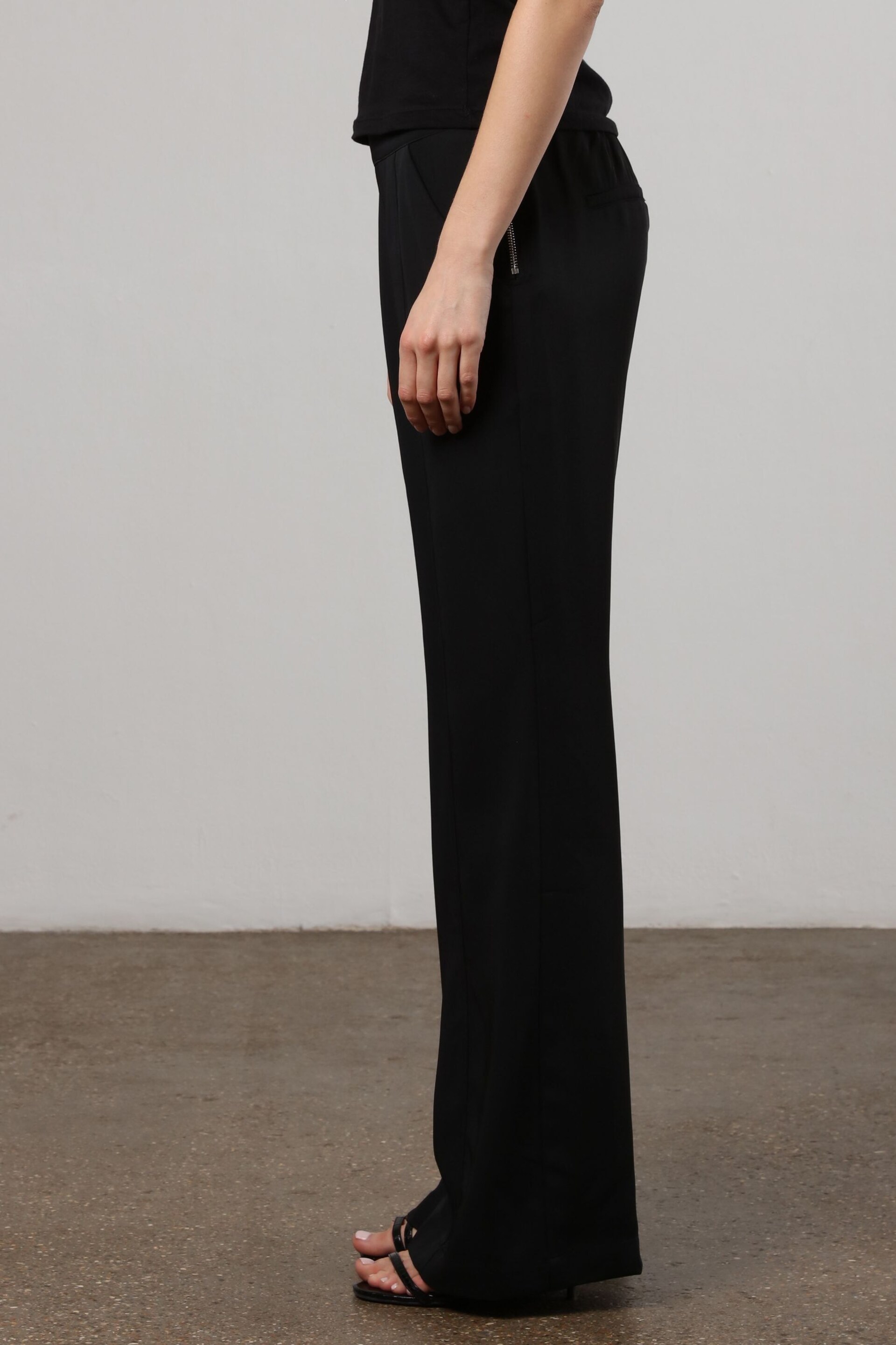 Religion Black Pinstriped Eide Leg Sharp Trousers - Image 7 of 8