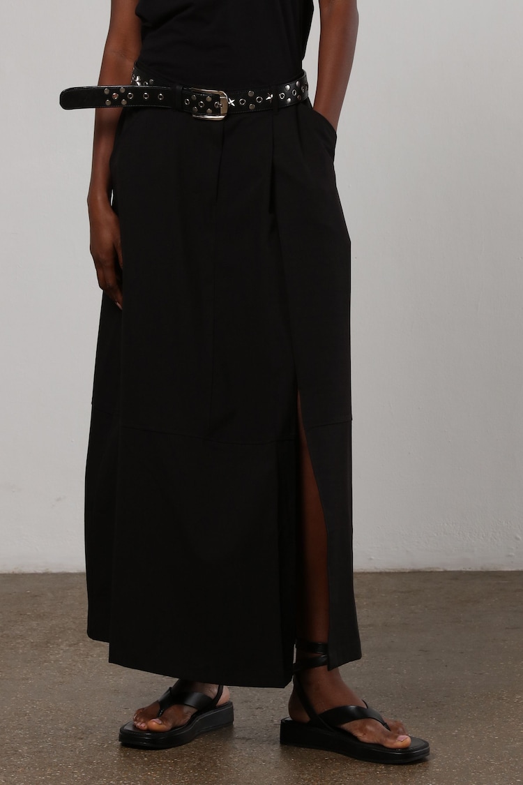 Religion Black Tailored Maxi Skirt With Pockets And Splits - Image 2 of 7