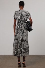 Religion Black & Grey Marble Print Wrap Dress With Full Skirt - Image 4 of 6