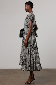 Religion Black & Grey Marble Print Wrap Dress With Full Skirt - Image 5 of 6