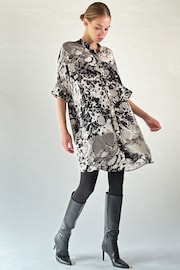 Religion Black Oversized Destiny Tunic Dress In Bold Monochrome Print - Image 1 of 6