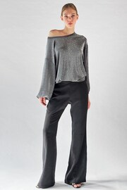 Religion Silver Off The Shoulder Karla Top In Slinky Metallic Jersey - Image 5 of 6