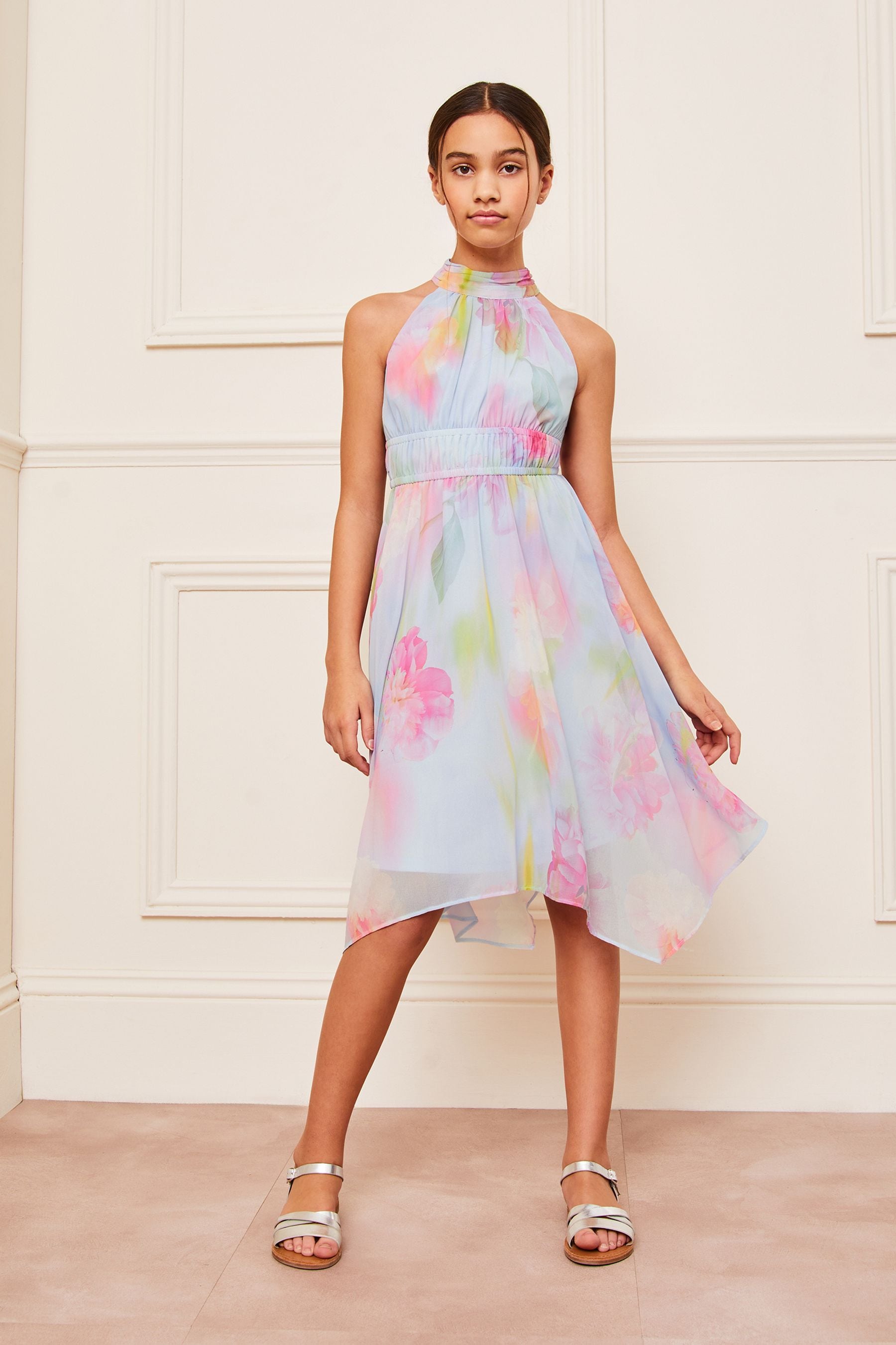 Pink purple blue dress shop