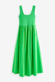 Green Square Neck Maxi Summer Jersey Dress - Image 5 of 6