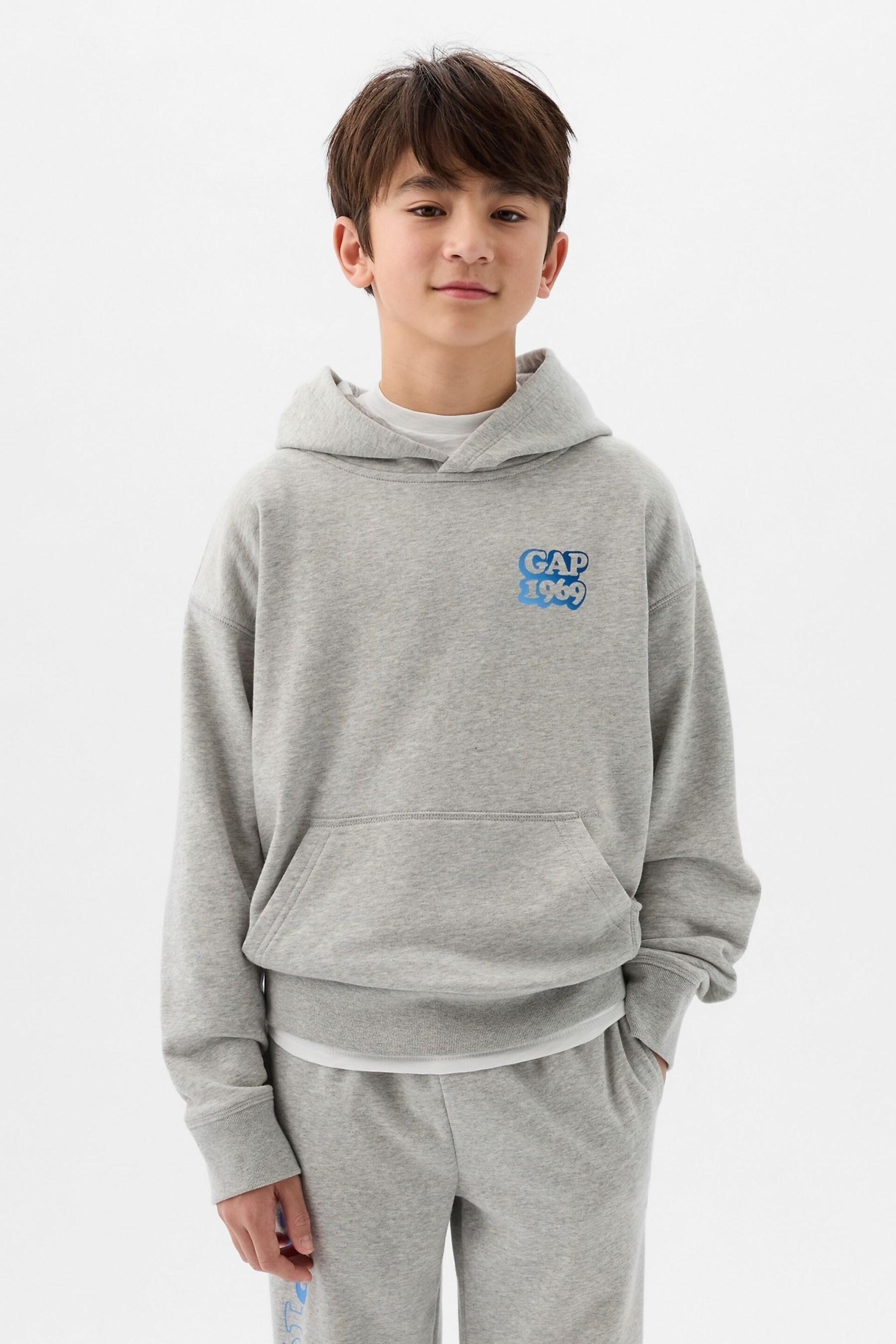 Gap Grey 1969 Logo Hoodie (4-13yrs) - Image 1 of 3