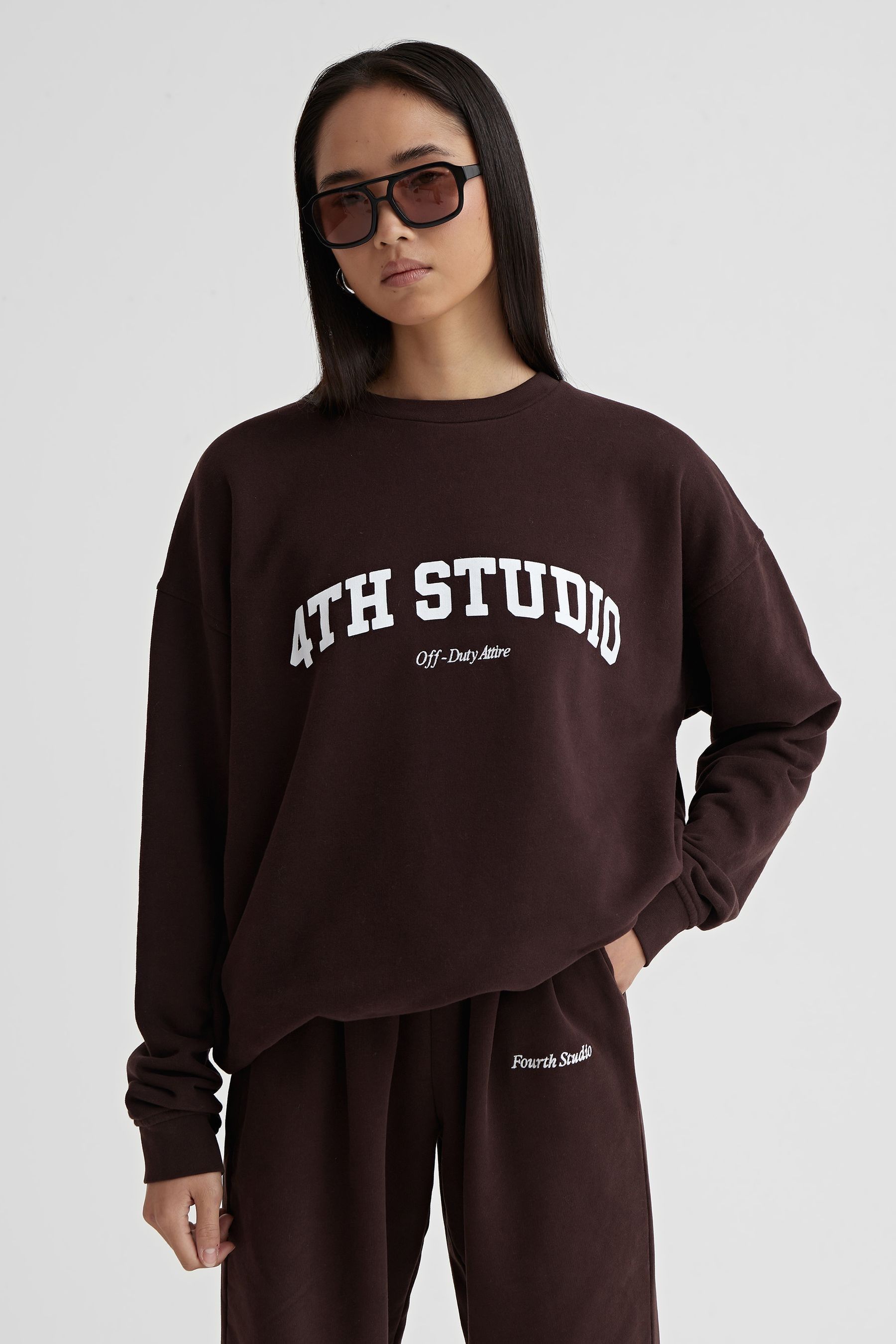 Buy 4th Reckless Brown Oversized Sera Fourth Studio 100 Cotton Sweatshirt from the Next UK online shop