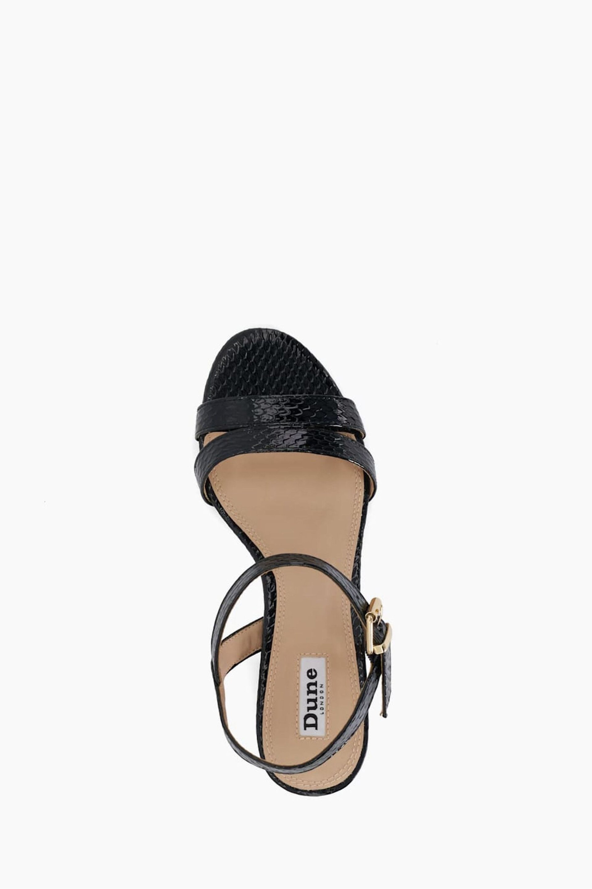 Dune London Black Chrome Merisa 2 Part Block Heel Sandals - Image 5 of 5