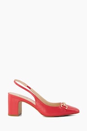 Dune London Red Detailed Block Heel Snaffle Slingback Sandals - Image 3 of 7