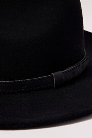 Apricot Black Wool Fedora Hat - Image 3 of 6