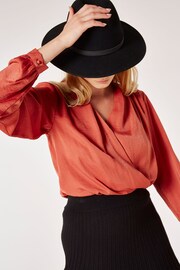 Apricot Black Wool Fedora Hat - Image 5 of 6