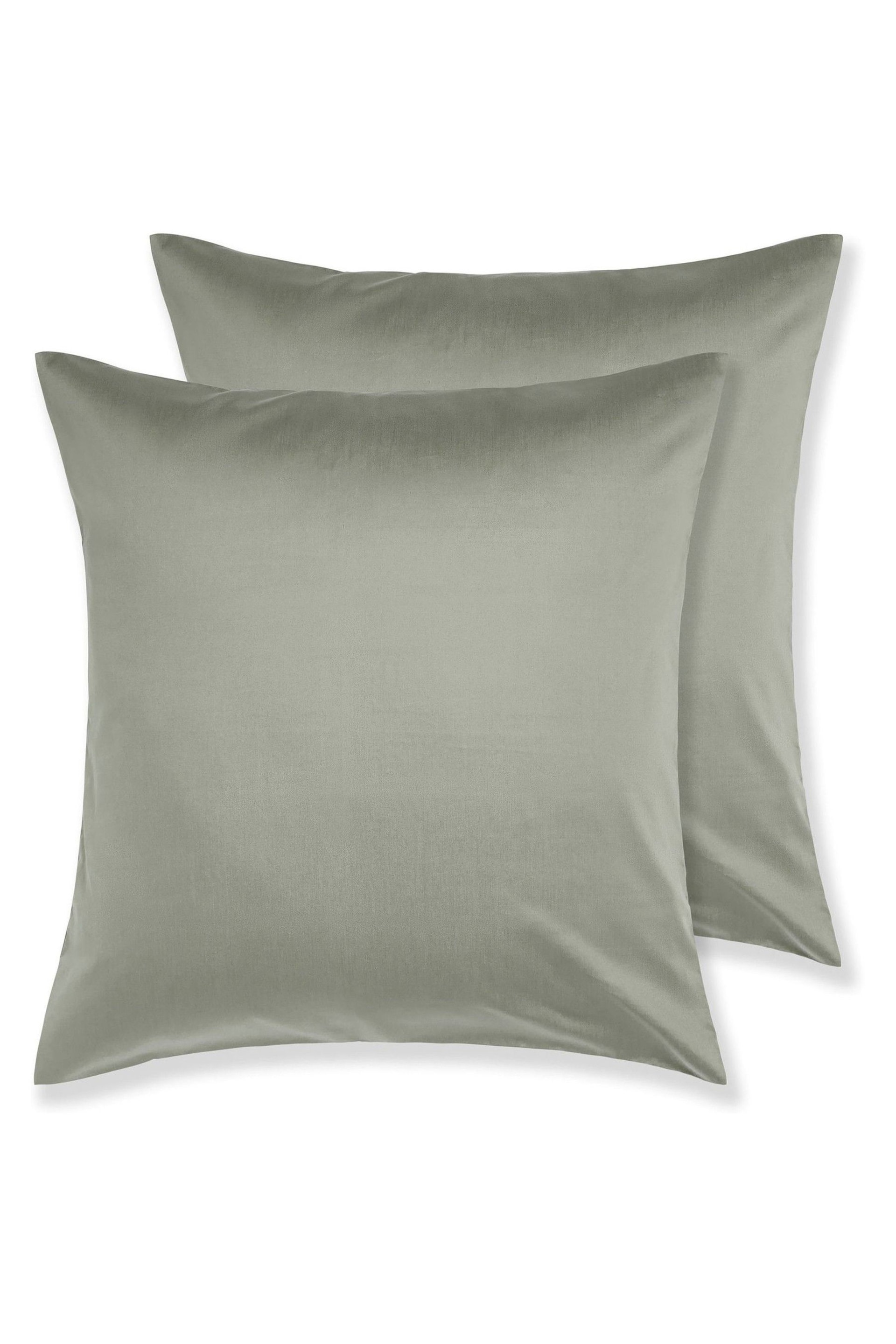 Bedfolk Set of 2 Green Luxe Cotton Square Pillowcases - Image 1 of 3