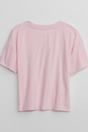 Gap Pink Barbie Logo Short Sleeve Crew Neck T-Shirt (4-13yrs) - Image 2 of 2