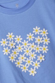 Gap Blue 3D Flower Graphic Short Sleeve Crew Neck T-Shirt (4-13yrs) - Image 2 of 2