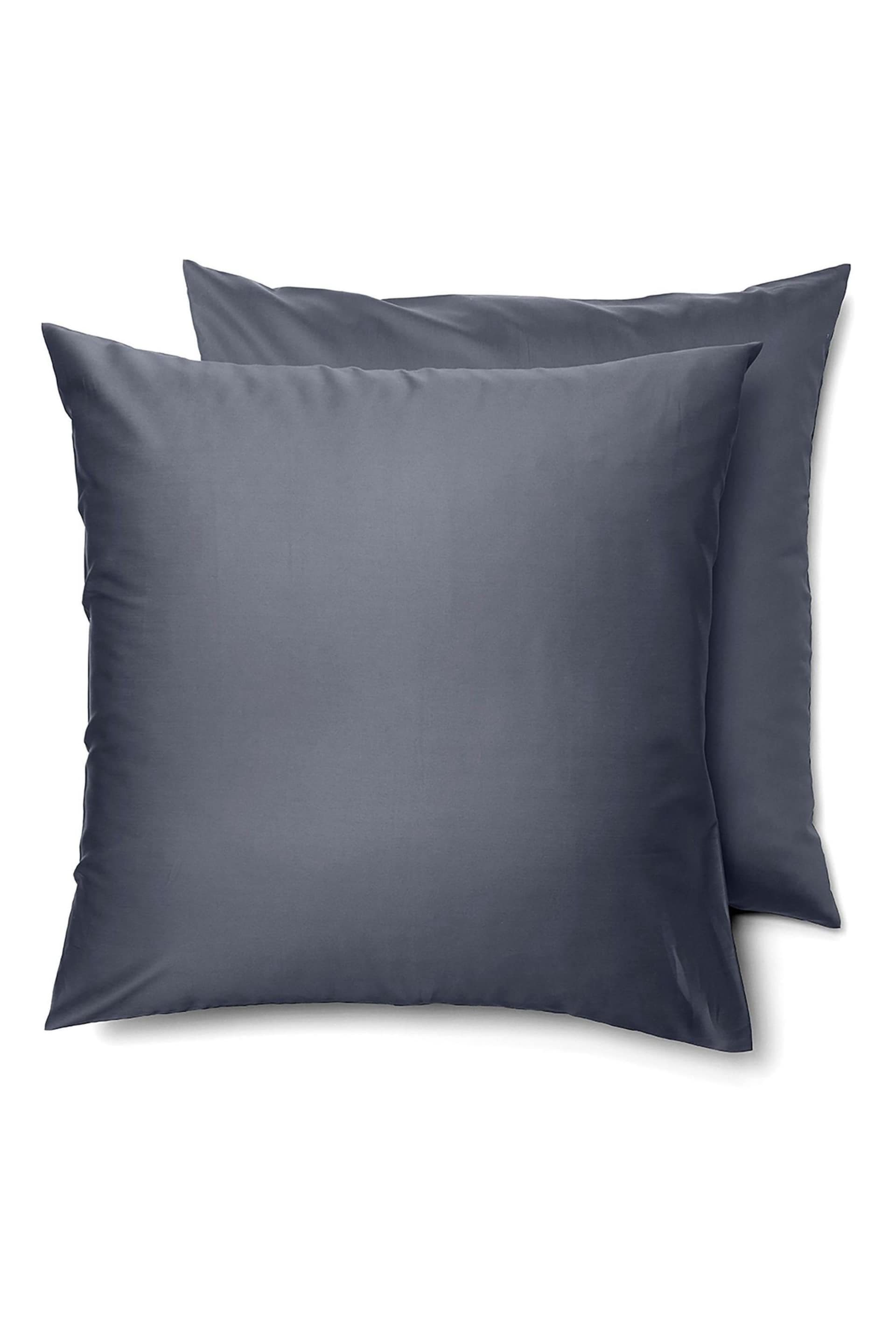 Bedfolk Set of 2 Blue Luxe Cotton Square Pillowcases - Image 3 of 3