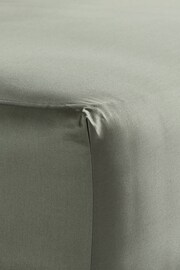 Bedfolk Green Luxe Cotton Deep Fitted Sheet - Image 1 of 4