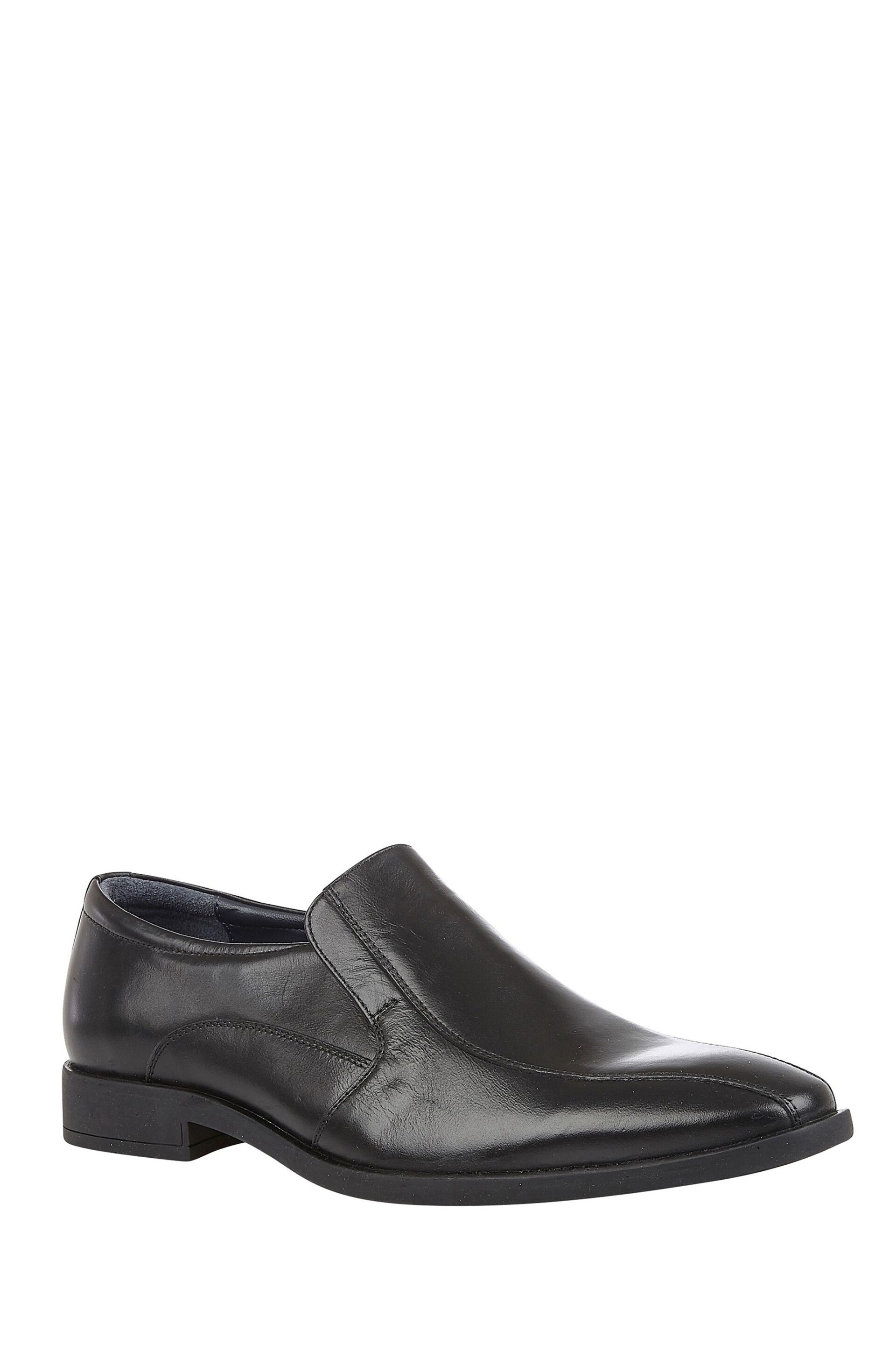 Lotus Black Leather Loafers - Image 2 of 5