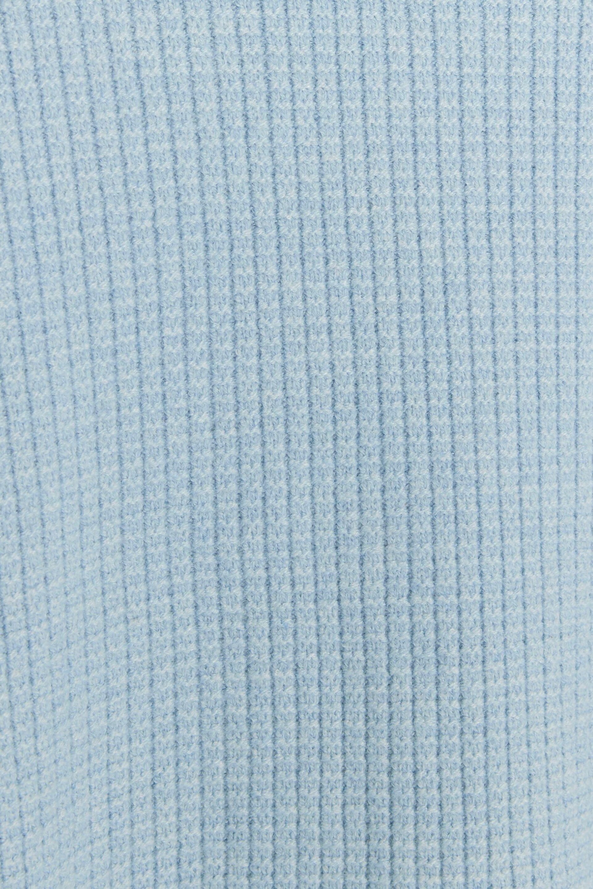 River Island Blue Waffle Crew Neck Jumper - Image 4 of 4