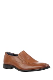 Lotus Brown Leather Loafers - Image 1 of 4