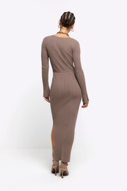 River Island Brown Slit Hem Maxi Dress - Image 2 of 4