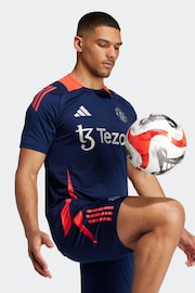 adidas Navy/Red adidas Manchester United Tiro 24 Training Jersey - Image 4 of 7