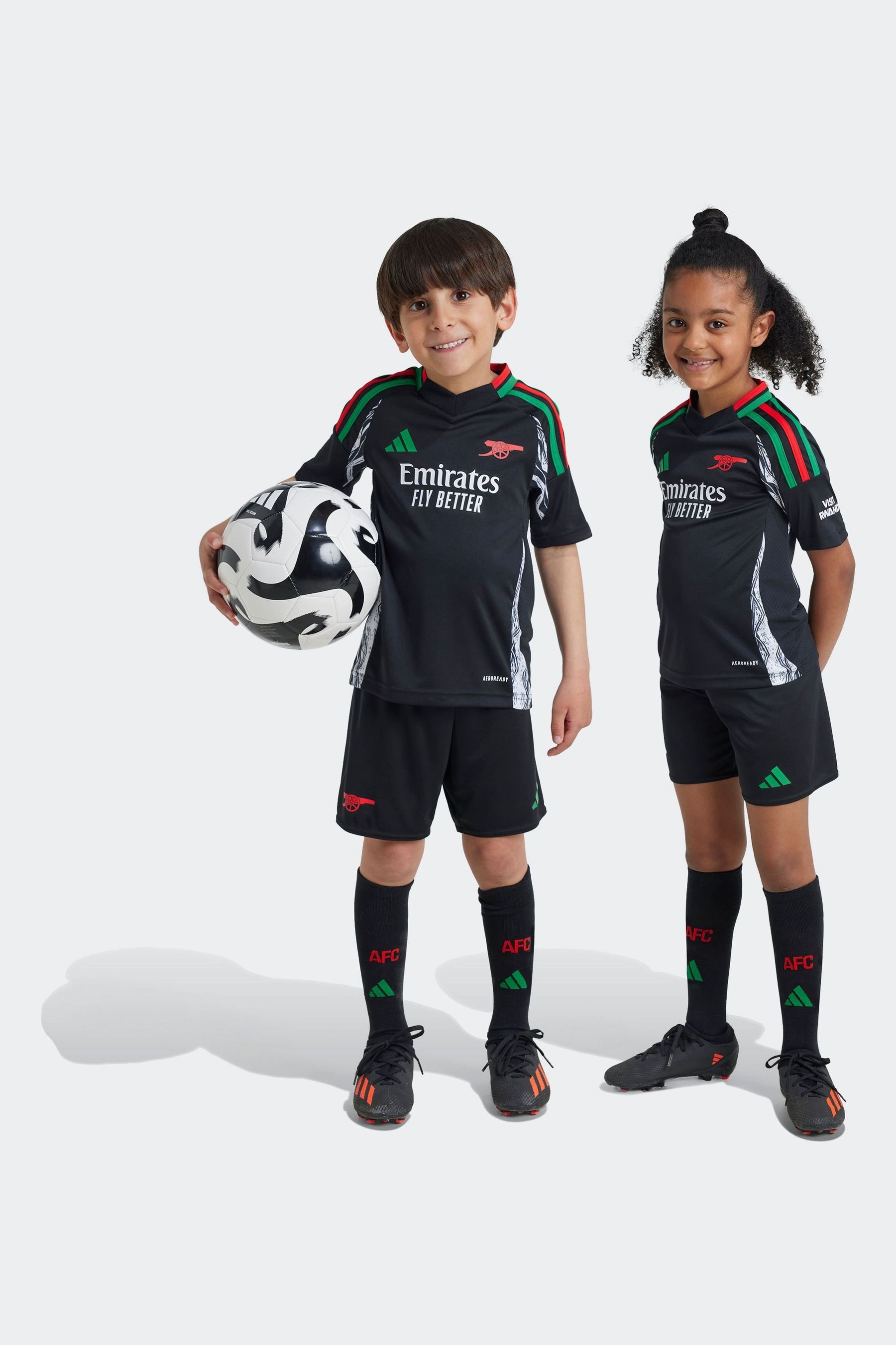 adidas Black Kids Arsenal 24 25 Away Mini Kit