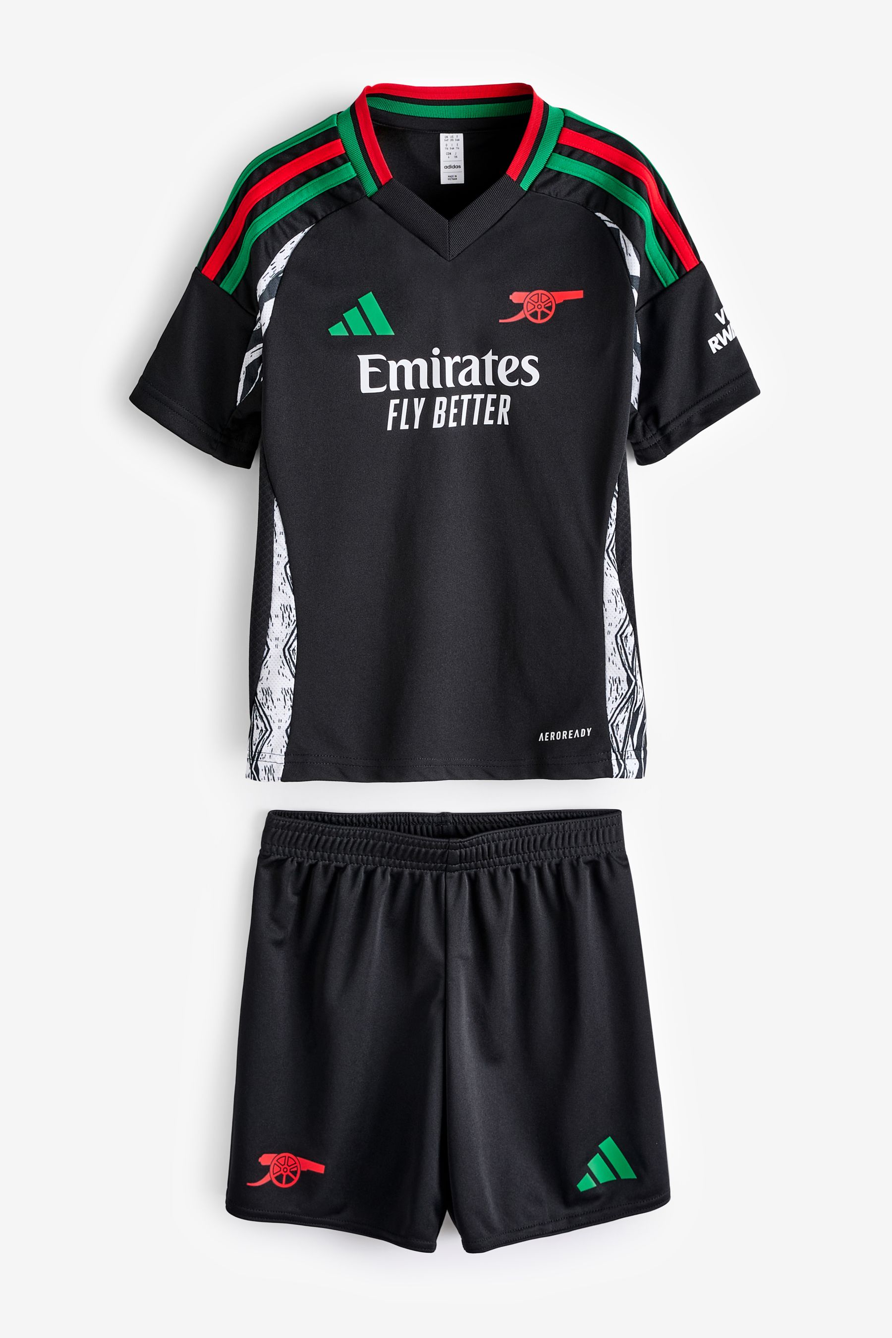 adidas Black Kids Arsenal 24 25 Away Mini Kit