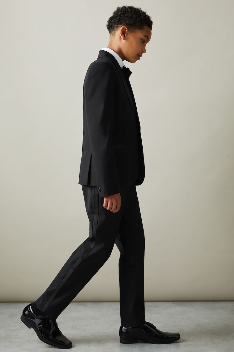 Reiss Black Knightsbridge T Junior Tuxedo Satin Stripe Trousers - Image 1 of 4