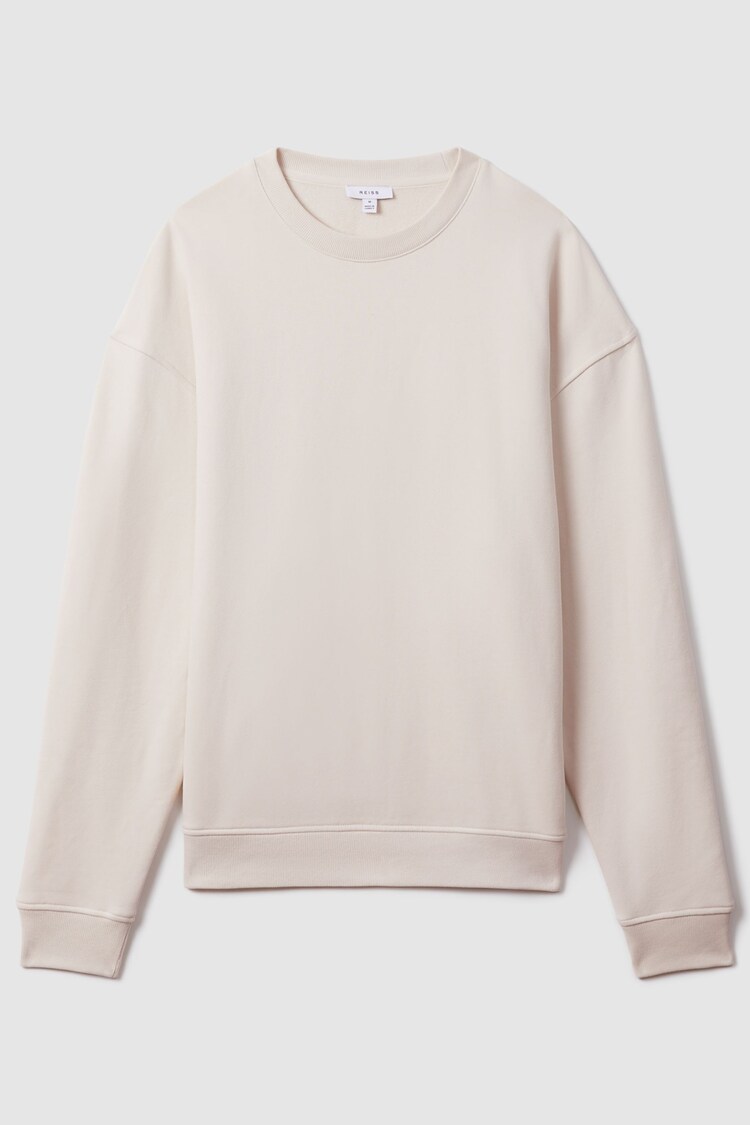 Reiss Off White Alistar Cotton Crew Neck Sweatshirt - Image 2 of 6